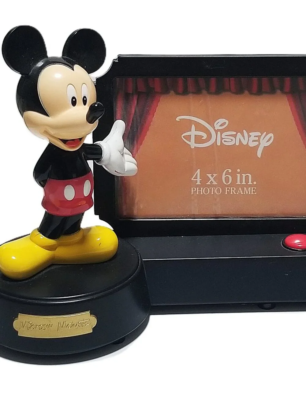 Disney Mickey Mouse Talking 4x6 Photo Frame Moving Bobble Head Works